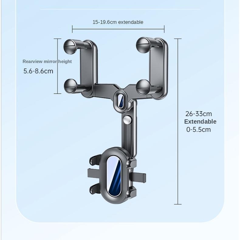 360° Giá Đỡ Điện Thoại Gắn Kính Chiếu Hậu Xe Hơi Thiết Kế Xoay Được Tiện Dụng