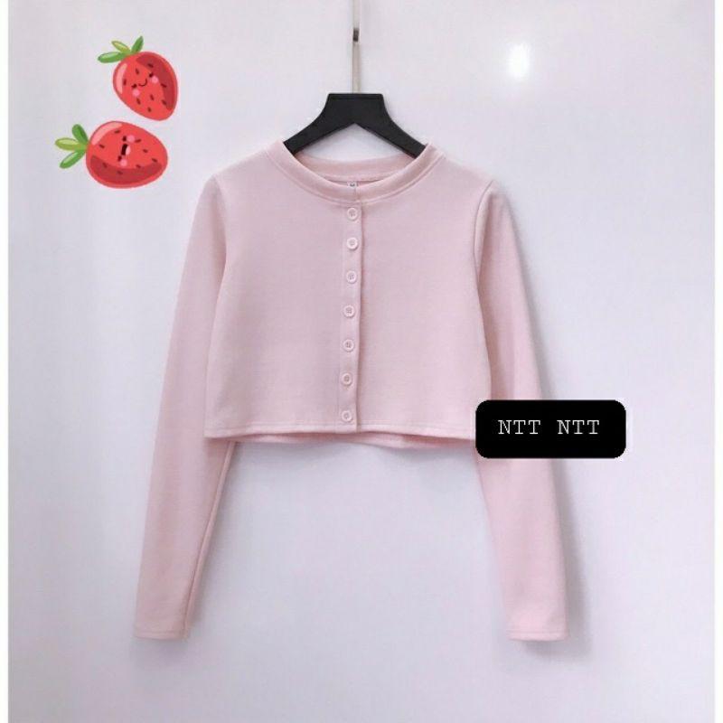 Áo Croptop nữ dài tay chất thun gân co dãn, thoáng mát phong cách Ulzzang Girl Hàn Quốc