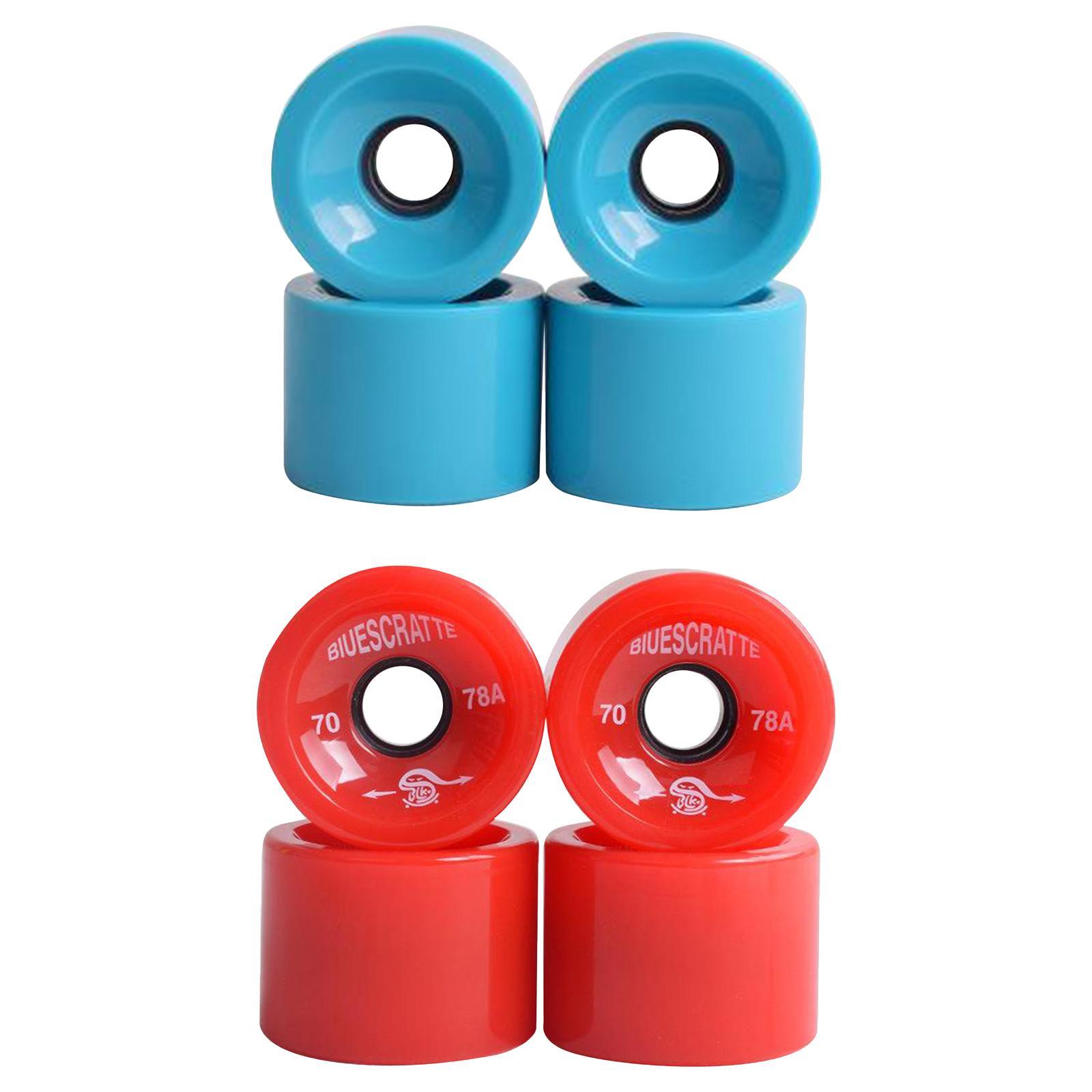 8x 78A Hardness Skateboard Wheels 70X51mm Longboard Roller Parts