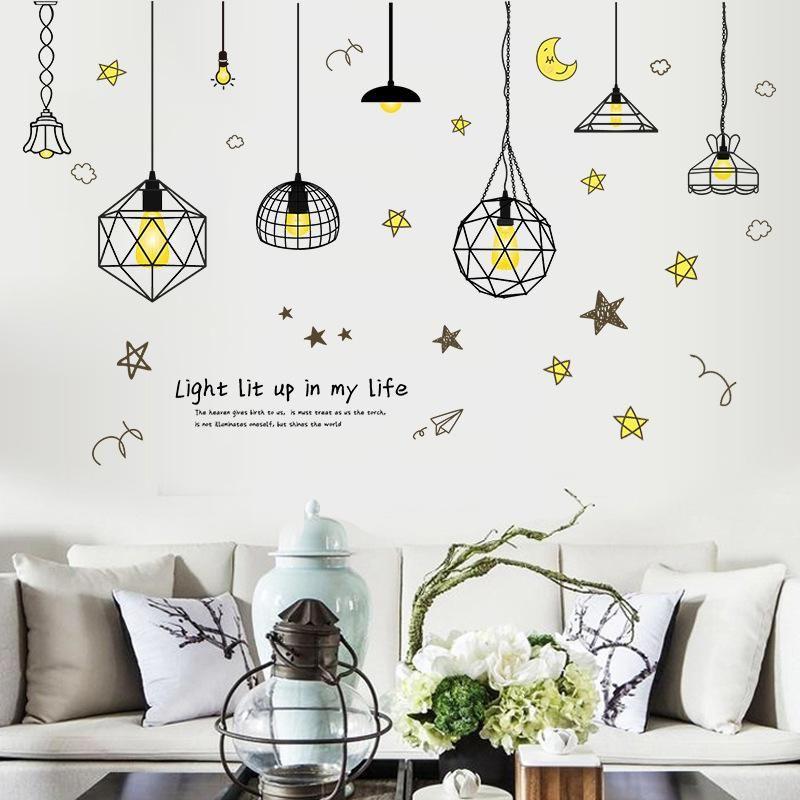 Decal trang trí chậu cây nhiệt đới size lớn