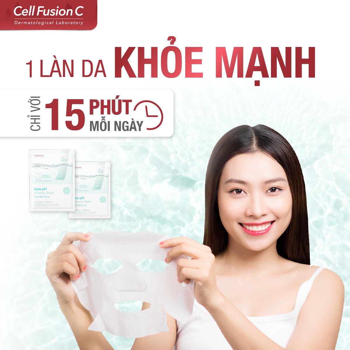 Cell Fusion C - Mặt Nạ Dưỡng Ẩm pH Thấp Low pH pHarrier Mask (25ml*10 miếng)