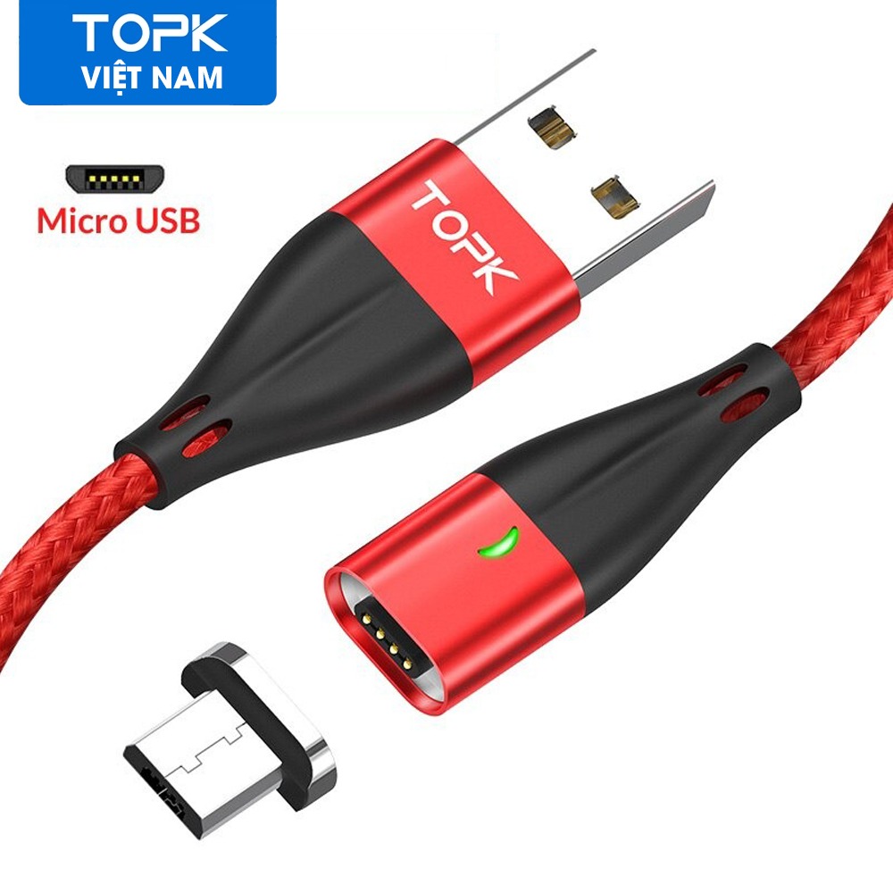 HÀNG CHÍNH HÃNG - Cáp sạc nhanh nam châm AM61 USB - Micro dùng cho điện thoại Huawei Mate 20 Pro Xiaomi 09 pocophone F1 samusng S9 Plus iPhone x XS - INTL - Phân phối bởi TOPK VIỆT NAM