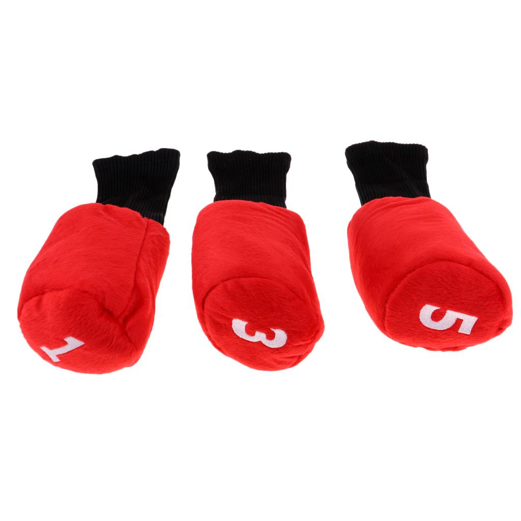 3 Pack Durable Lightweight Head Golf Cover Headcover Golf Accessories for Driver Fairway Wood Head