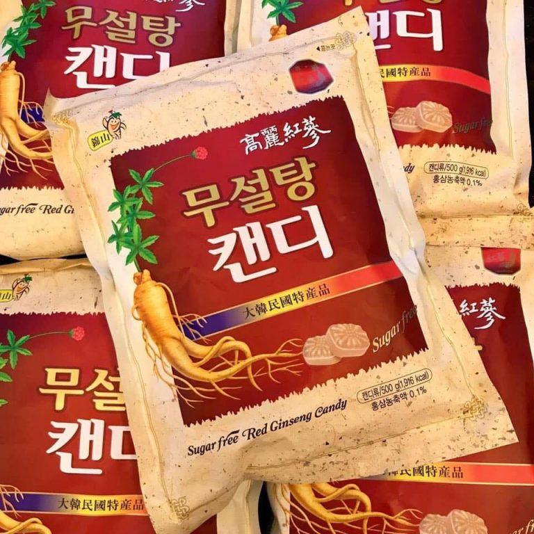 KẸO HỒNG SÂM KHÔNG ĐƯỜNG HÀN QUỐC 500GR (KOREA RED GINSENG FREE SUGER)