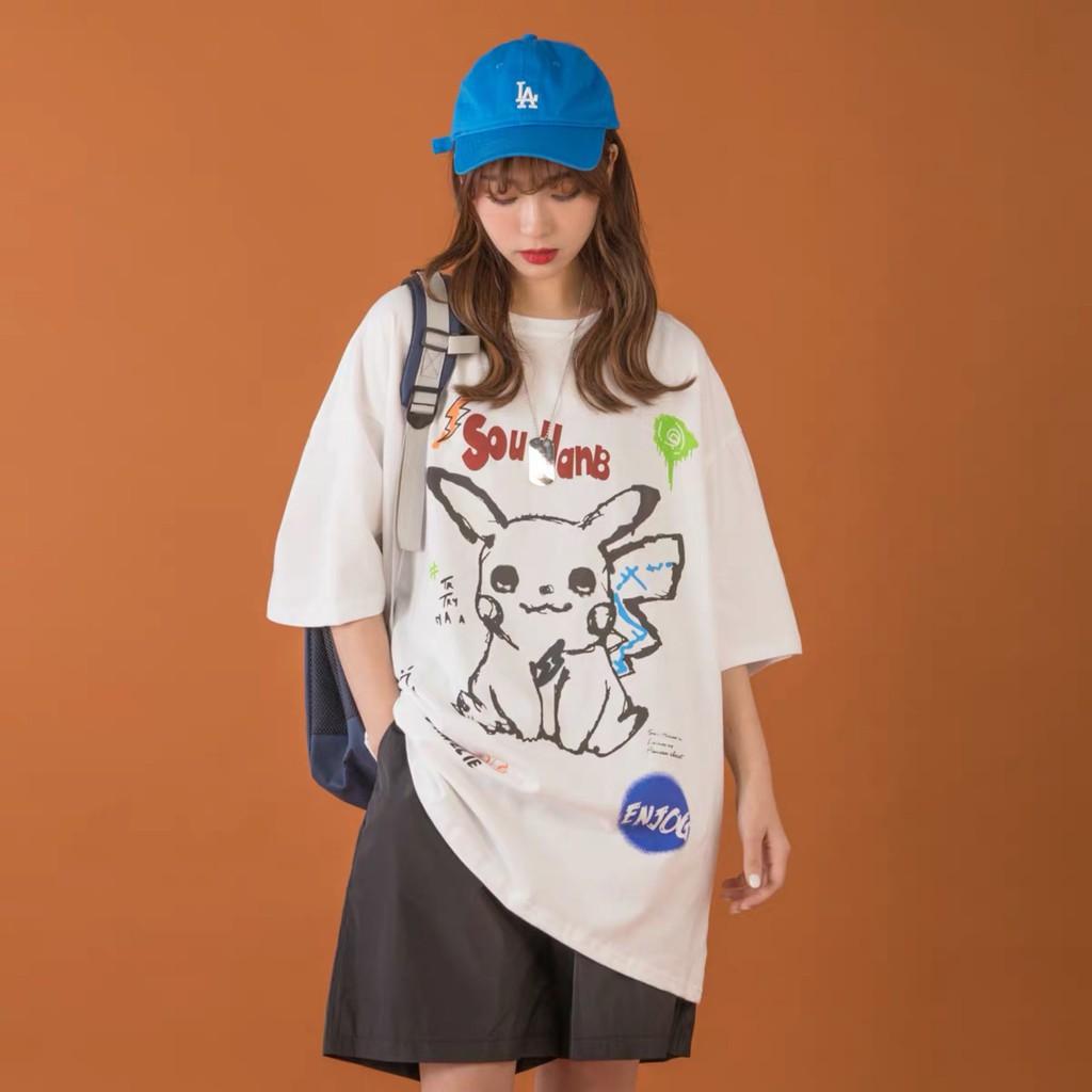 - Áo thun tay ngắn unisex in PIKACHU