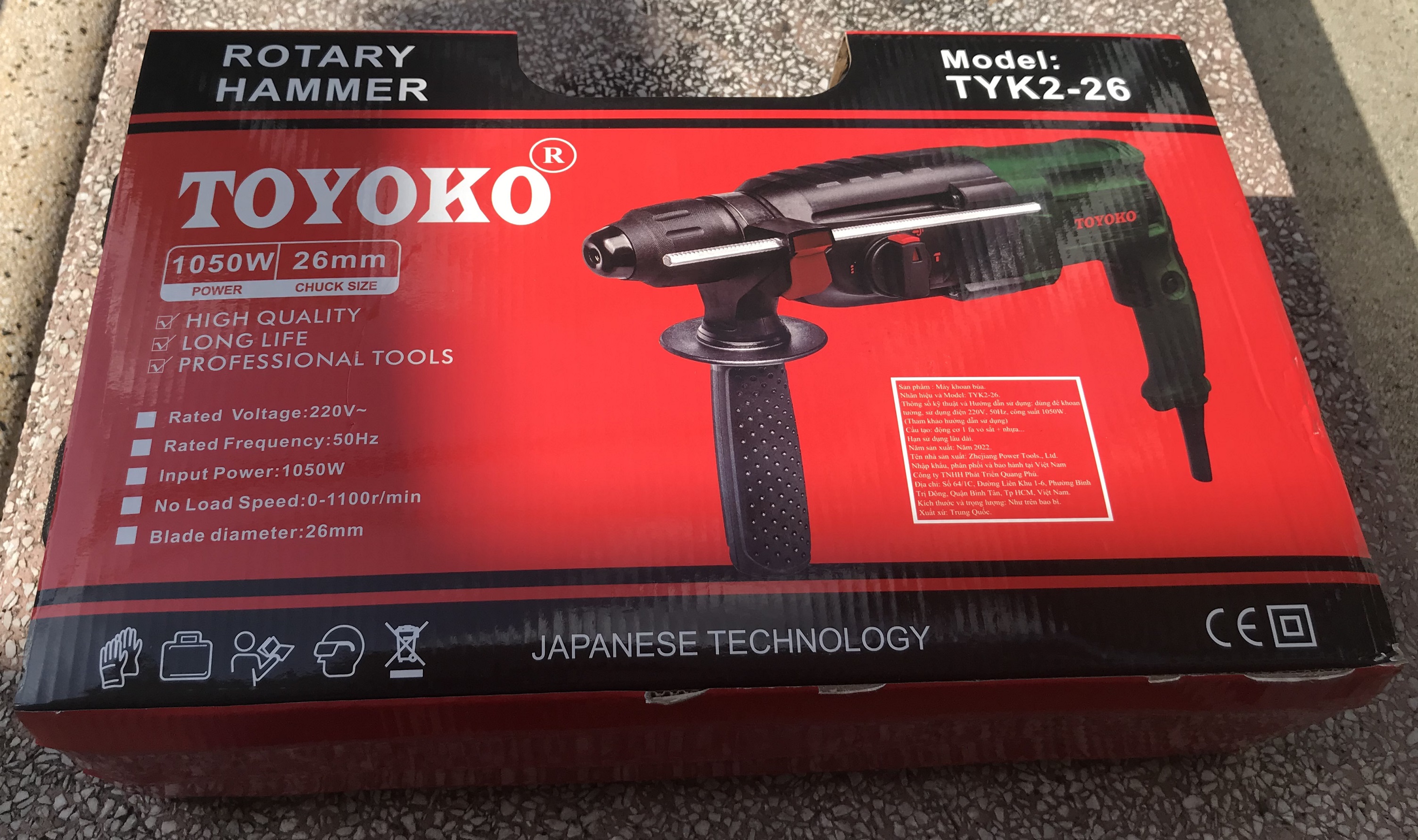 Máy khoan bê tông 3 chức năng TOYOKO TYK2-26