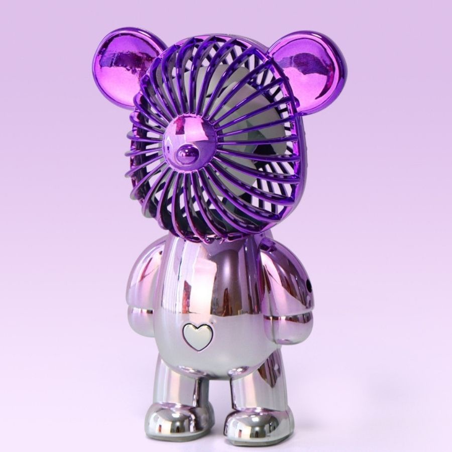 Quạt Mini Cầm Tay Bearbrick, Quạt Tích Điện Mini Để Bàn Decor Siêu Dễ Thương Có Sạc USB - Hàng Loại 1.  CHính Hãng MINIIN