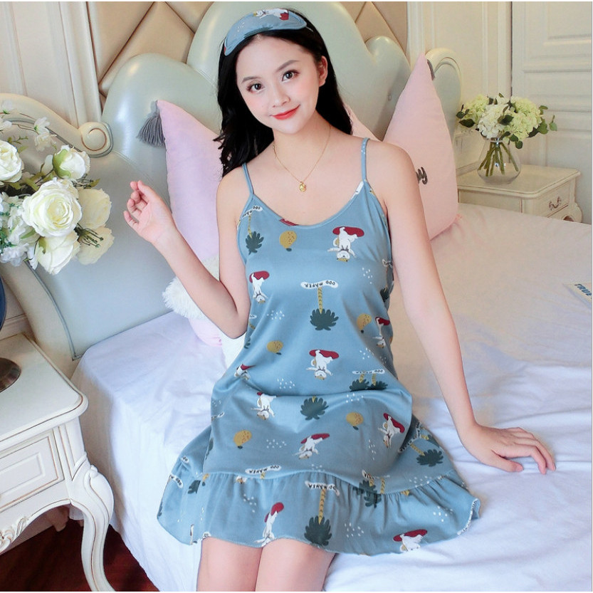 Đầm 2 dây mặc nhà,đồ ngủ họa tiết Haint Boutique nhiều hình lựa chọn