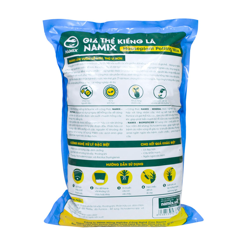Giá thể trồng kiểng lá Namix - túi 2.5kg Tơi xốp và thoáng khí giúp cây phát triển tốt