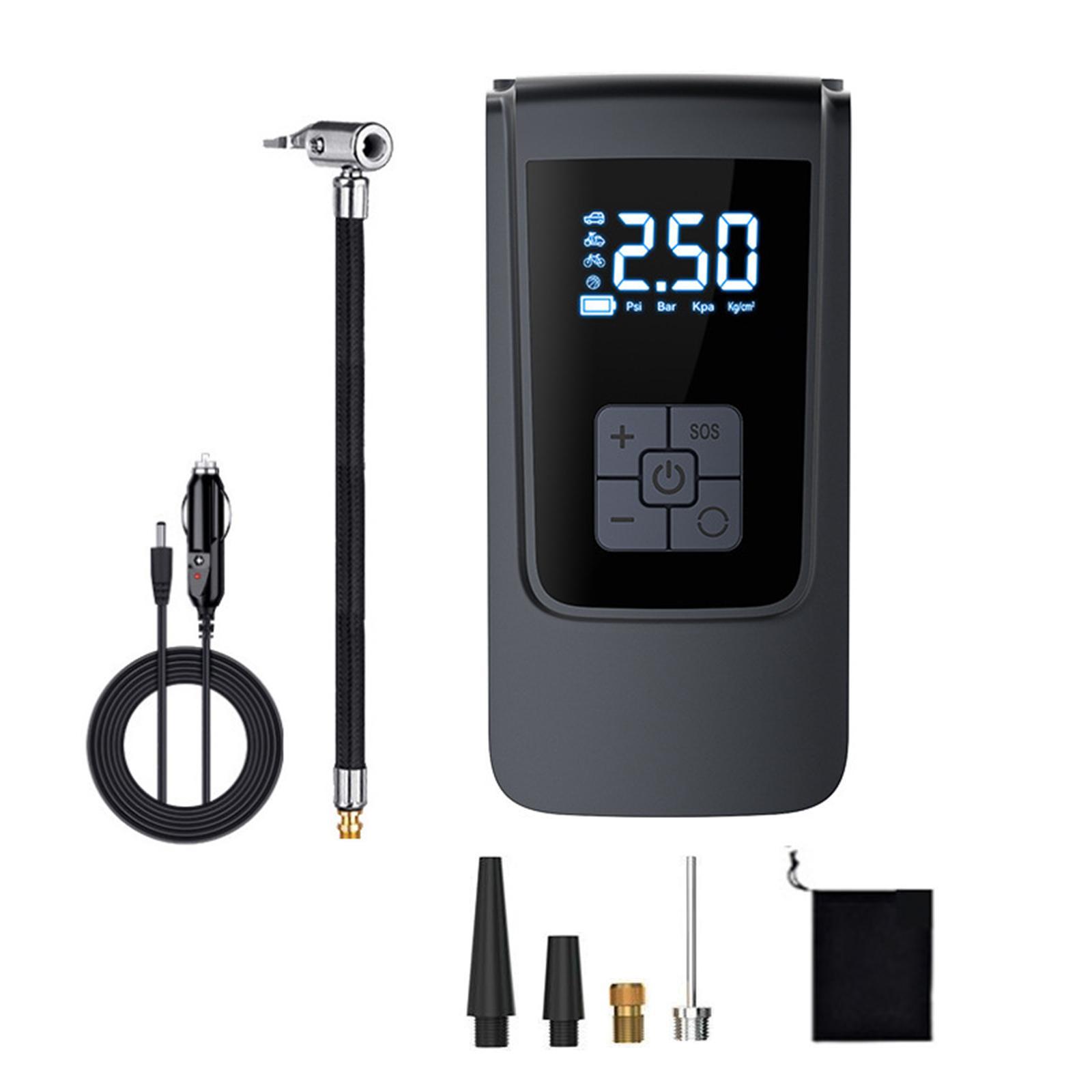 Air Compressor Tire Inflator Tire Pump Fast Inflation Compact Portable Rechargeable Power Bank Electric Pressure Gauge for Bicycles Car