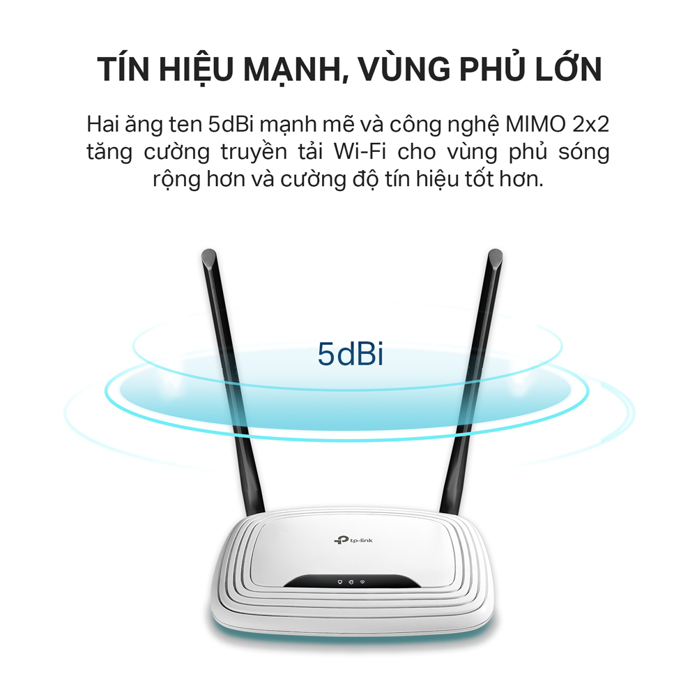 Phát Wifi TP-Lin TL-WR841N (2 anten 5dBi, 300Mbps, Repeater, 4LAN)