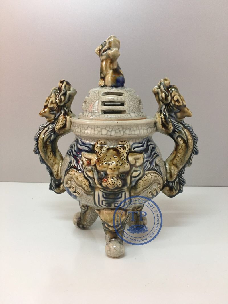 LƯ ĐỐT TRẦM MEN RẠN  NỖI MẪU RỒNG BH2751