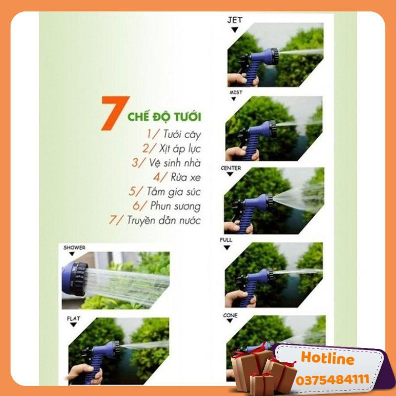 Vòi Nước Dãn Nở 30M Với 7 Chế Độ Xịt Tiện Lợi, Cực Thích Hợp Để Rửa Xe, Tưới Cây - Hàng Loại 1