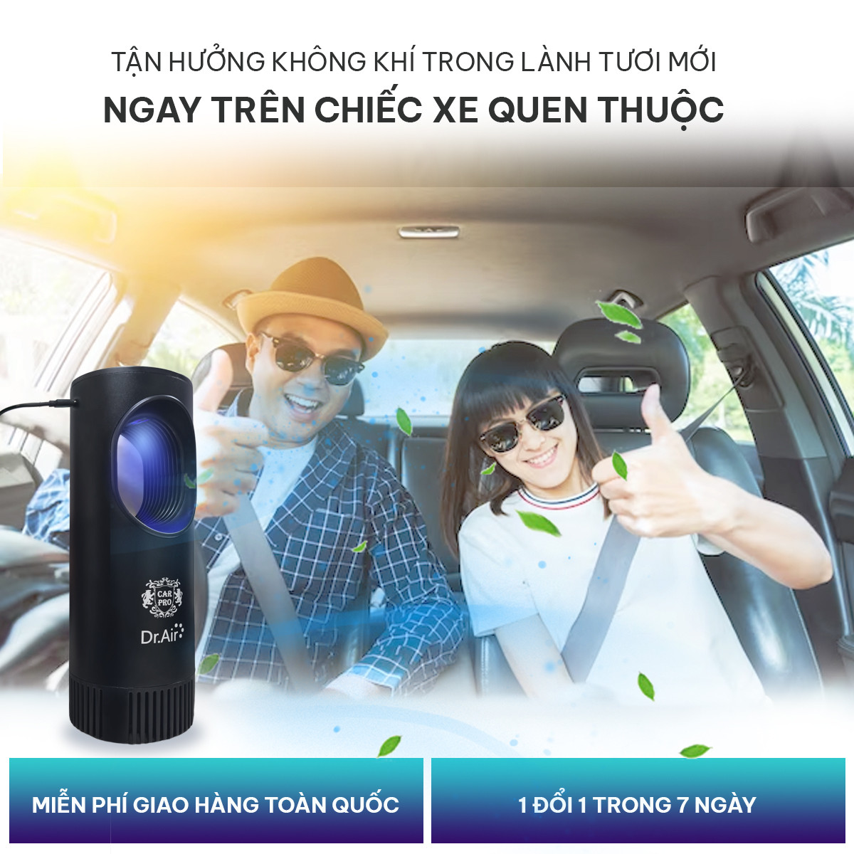 Máy lọc không khí ô tô HSVN Dr.Air Car Pro - Hàng chính hãng