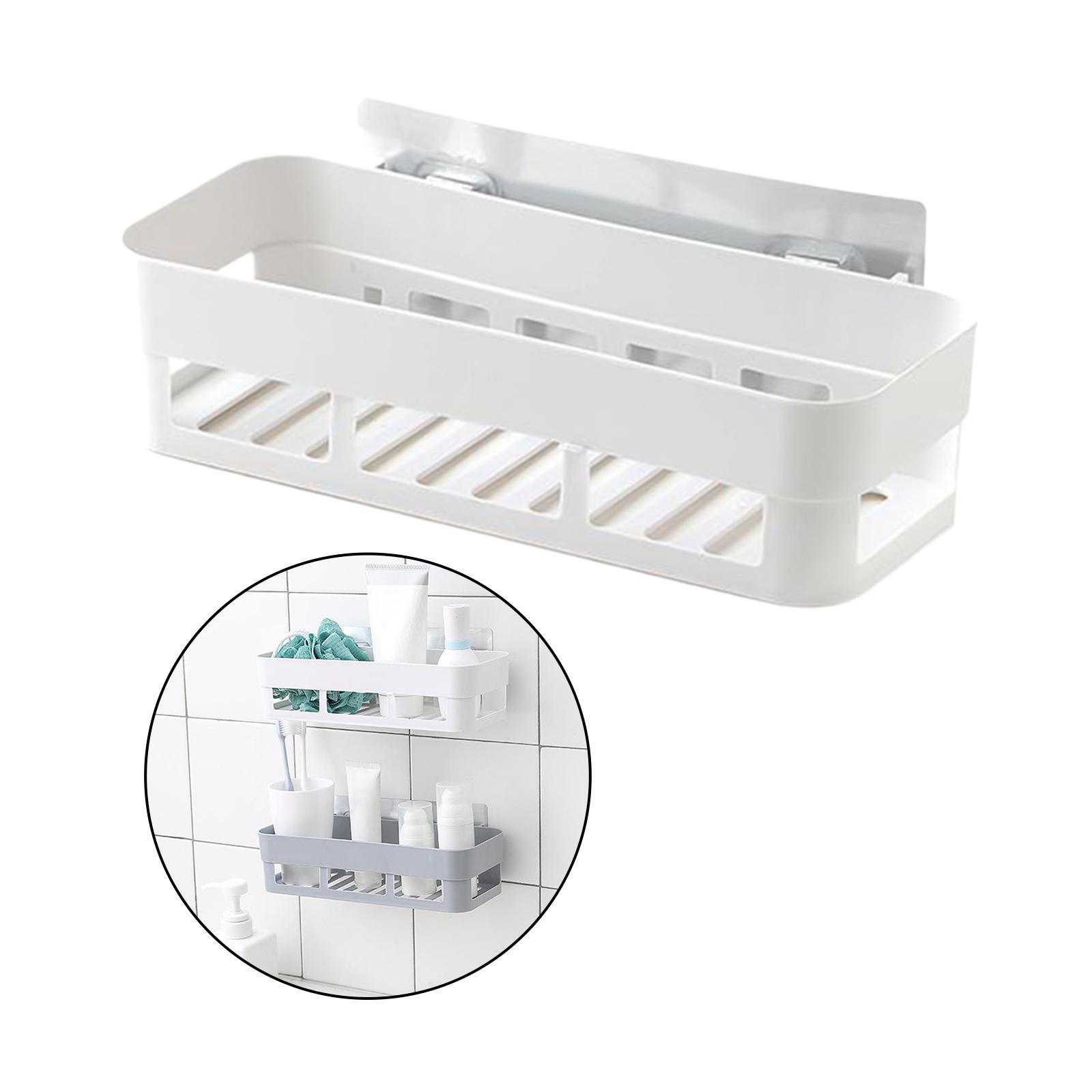 Shower Caddy Shampoo Lotion Hand Gel Holder Wall Storage Rack Shelf White