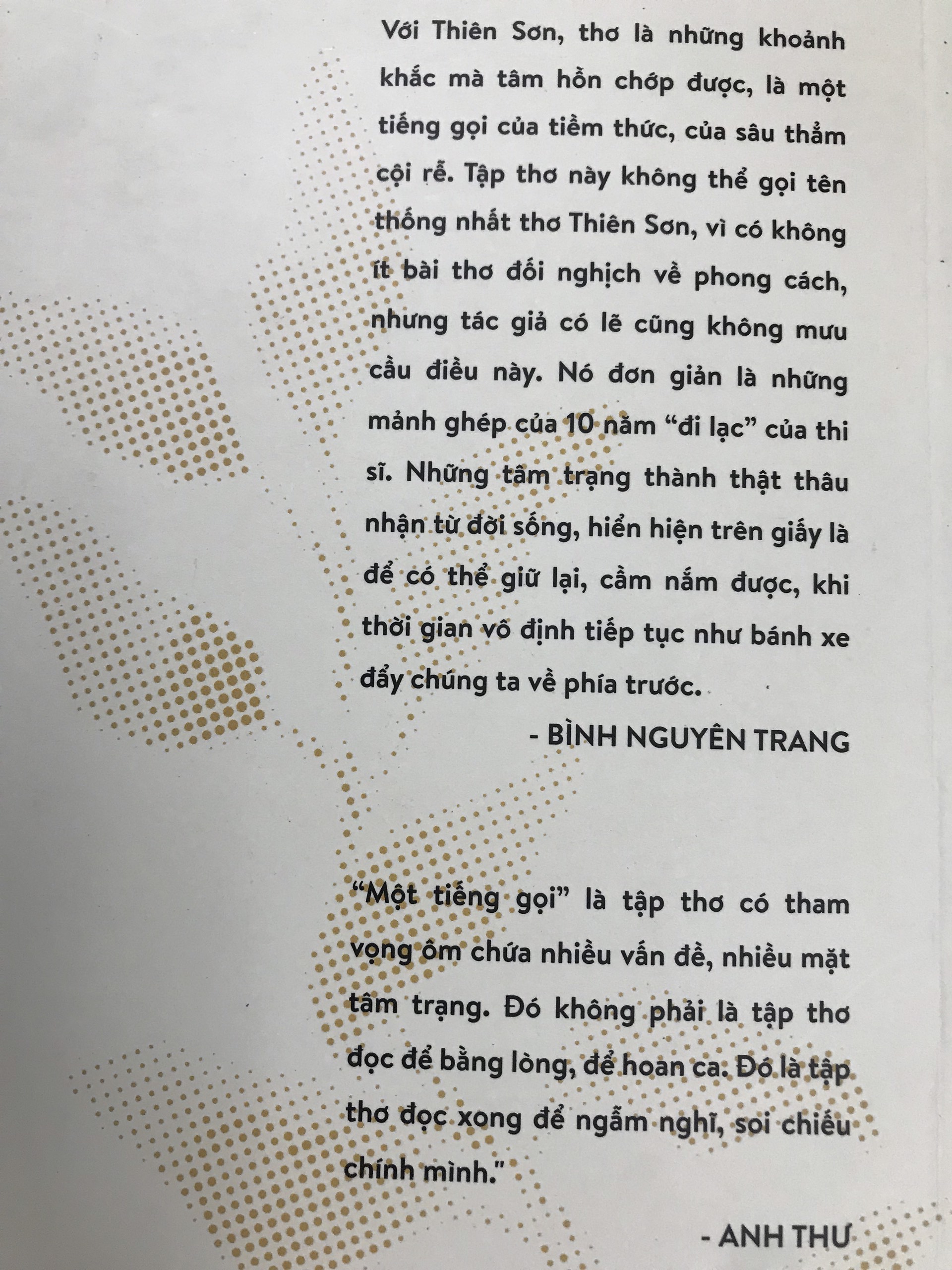 Một Tiếng Gọi - tập thơ của nhà văn Thiên Sơn