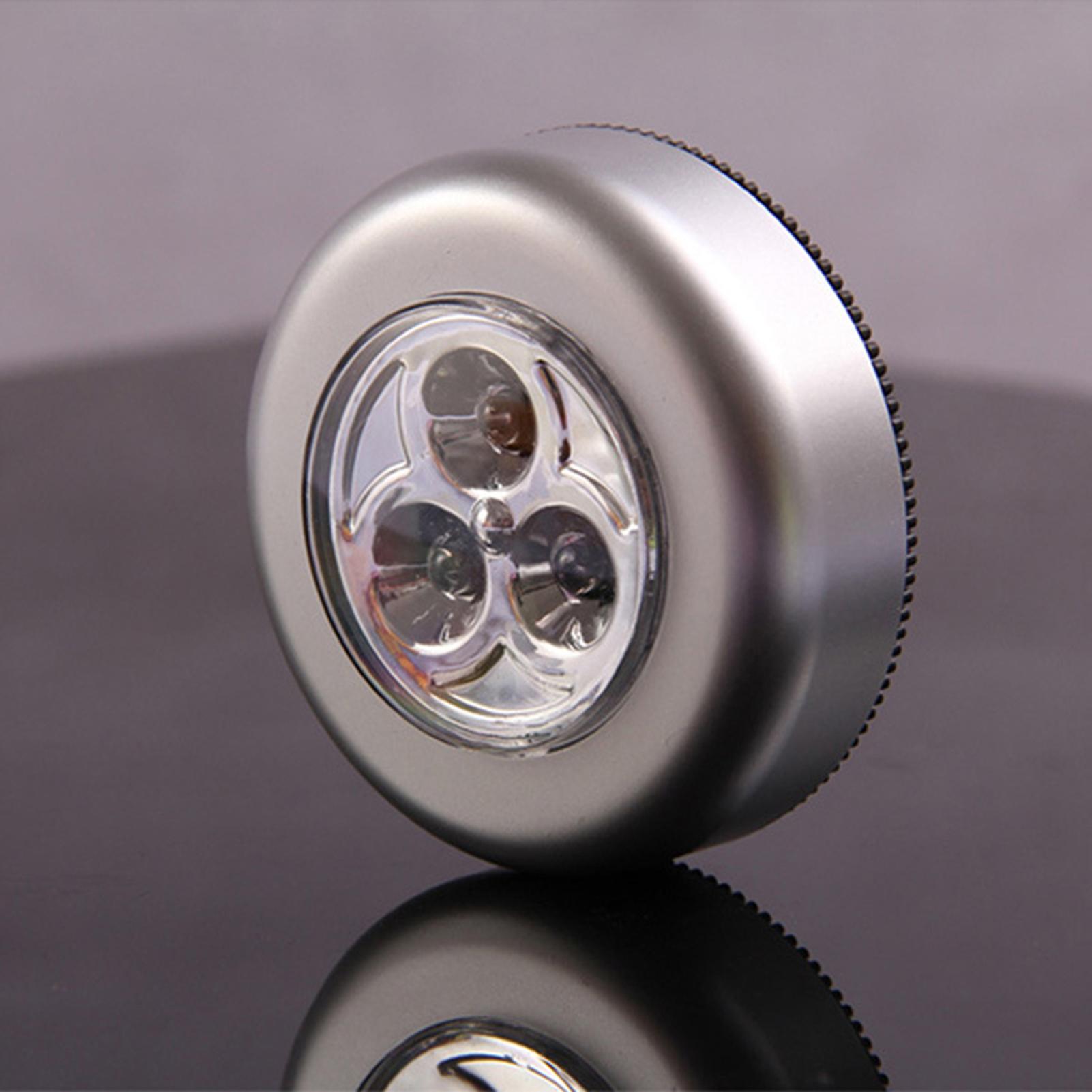 Đèn LED đêm tròn mini di động tích hợp 3 bóng cho xe hơi