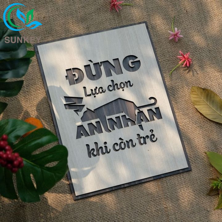 Tranh Treo Tường Decor - Tranh Động Lực Slogan - Đừng Lựa Chọn An Nhàn Khi Còn Trẻ - Trang Trí Nhà Cửa, Văn Phòng Làm Việc, Tạo Động Lực