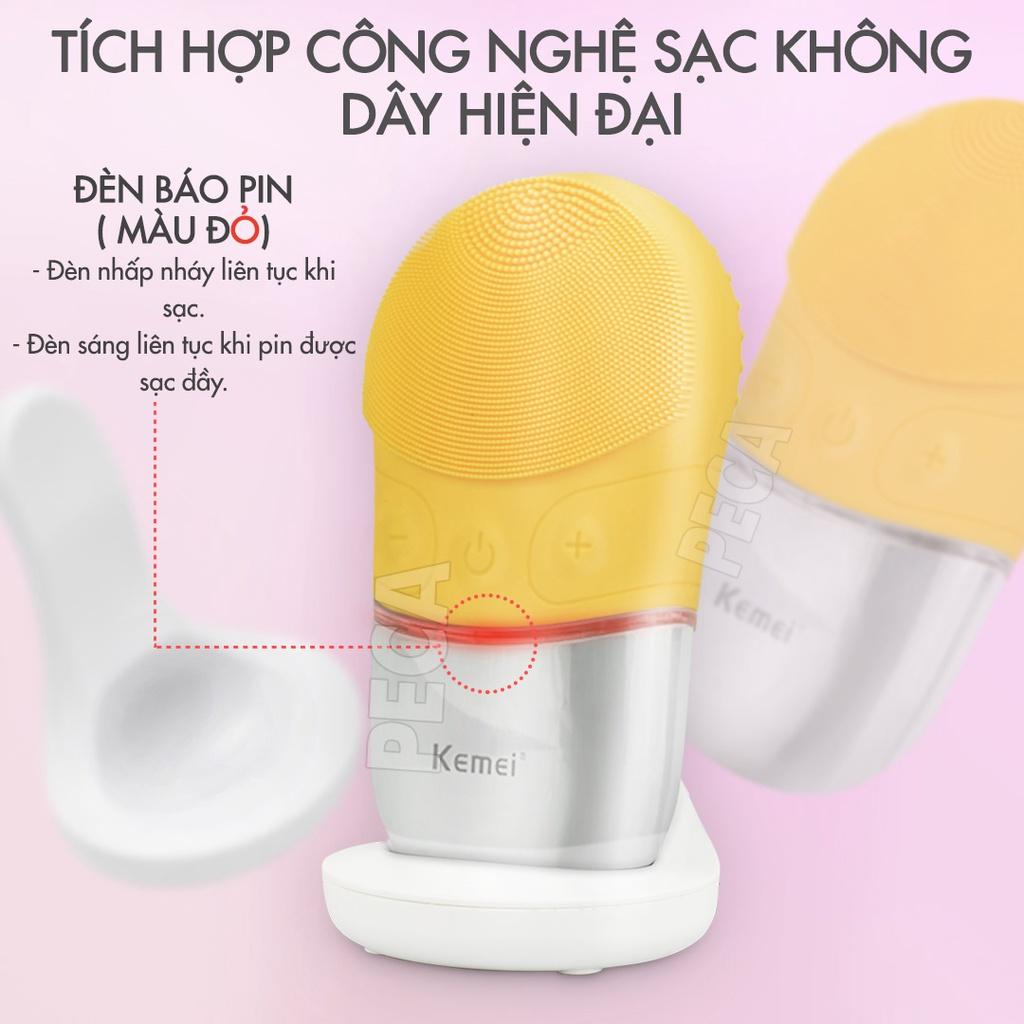 [ THANH LÝ NEW SALE 50% ] Máy rửa mặt Kemei KM-1070 điều chỉnh 15 mức tốc độ rung làm sạch nhanh phù hợp mọi loại da