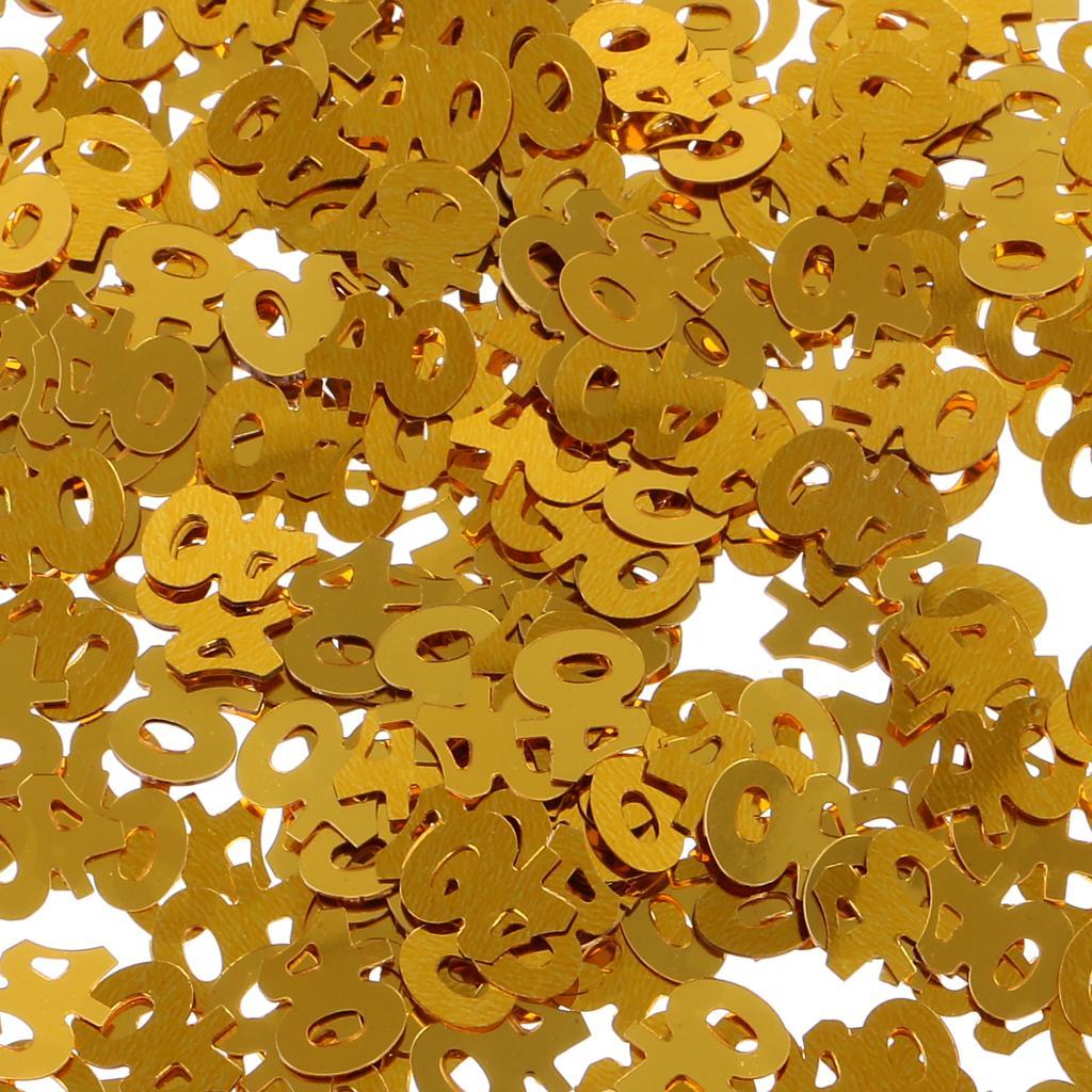 2X Table Confetti Age Birthday Party Wedding Anniversary Table Confetti Gold 40
