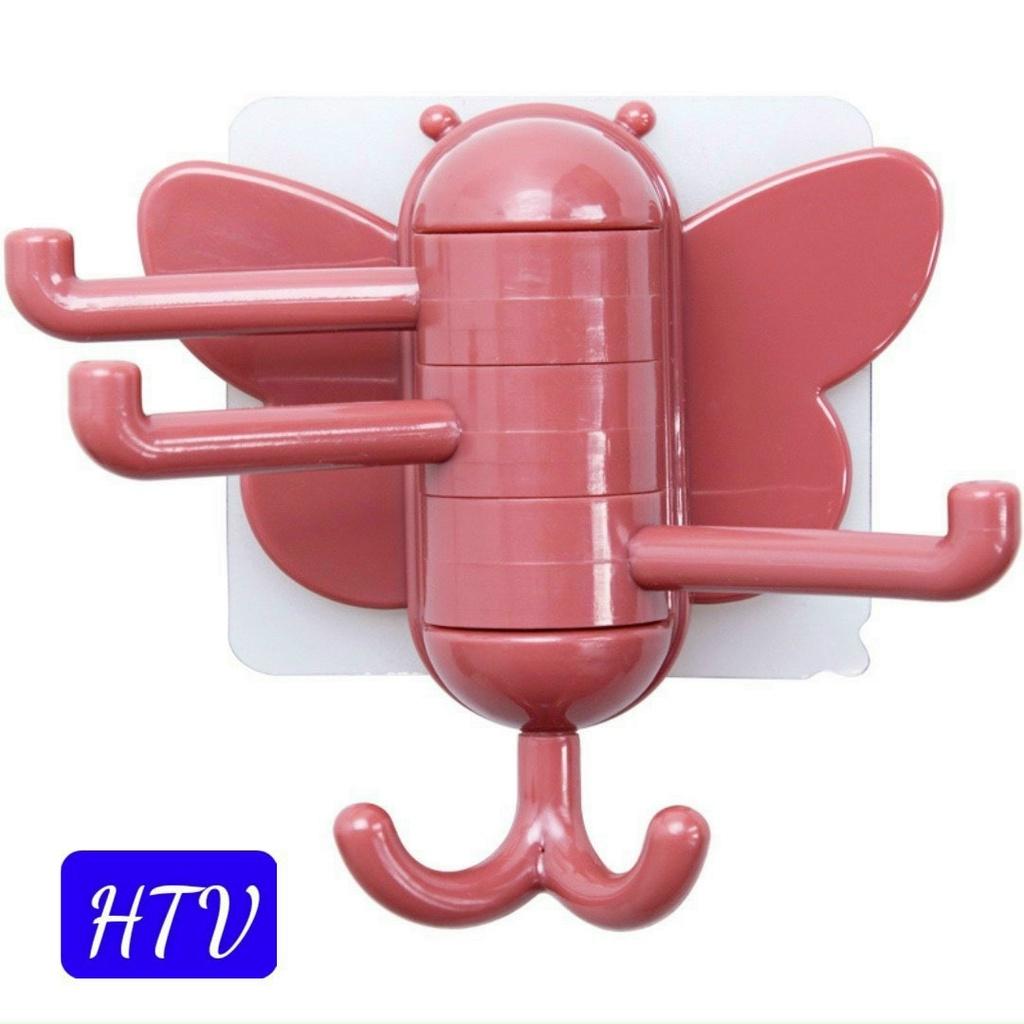 Móc treo đồ dán tường 4 nhánh, móc treo tiện lợi