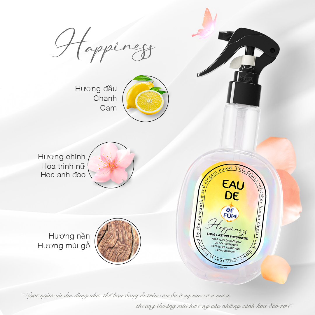 Xịt thơm quần áo hương nước hoa cao cấp arFUM lưu hương lâu, khử mùi hiệu quả