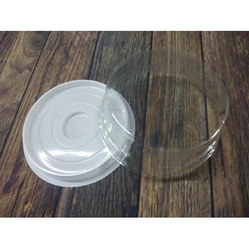 Bộ 100 hộp nhựa tròn đựng bánh đế trắng KT: 14.5 CM X CAO 5 CM - H24 Tròn thấp
