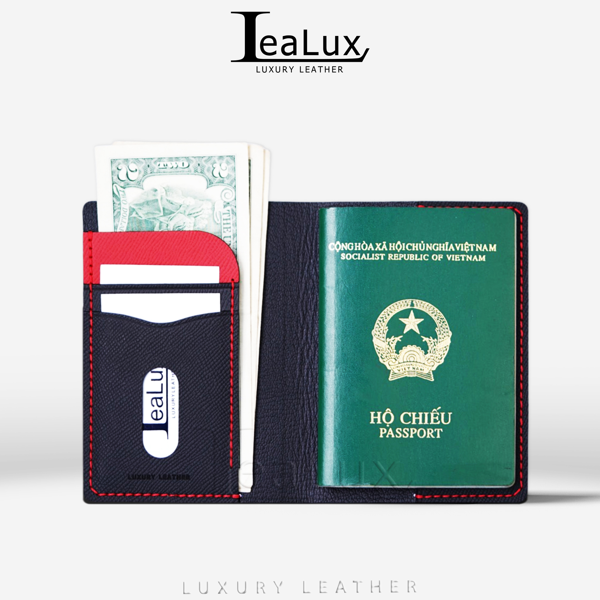 Ví Đựng Hộ Chiếu Da Epsom Handmade Lealux Passport Wallet