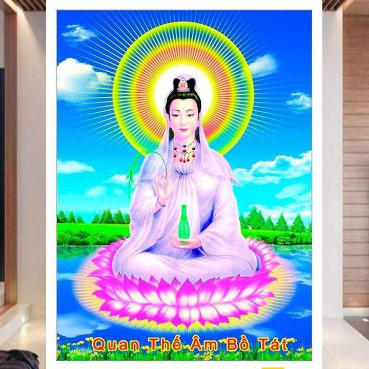 Tranh đá Quan Thế Âm Bồ Tát VS138 - kích thước: 66 * 50cm.