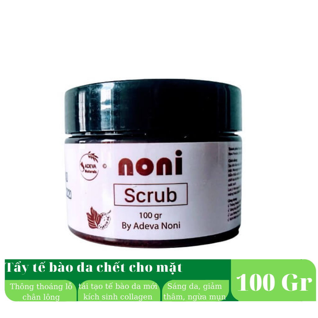 Tẩy tế bào chết Trái nhàu (cho mặt) – Noni scrub for face 100 gr - Sáng da, giảm thâm, tái tạo tế bào da mới, Kích thích sản sinh collagen - Thành phần thiên nhiên, không cồn, không paraben