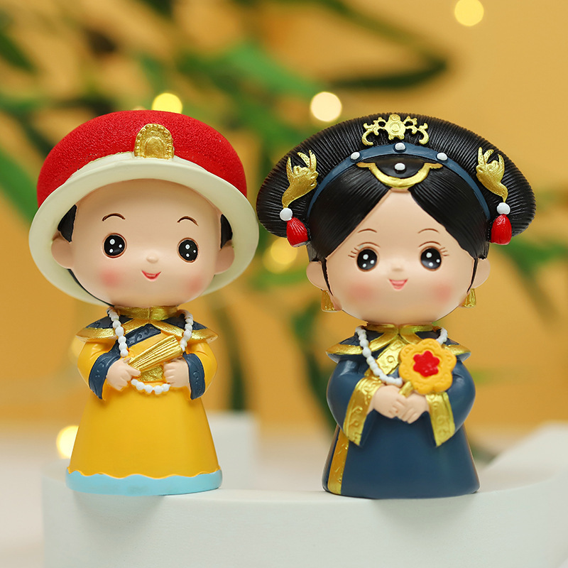 Bộ 02 tượng Vua Hậu chibi 10cm