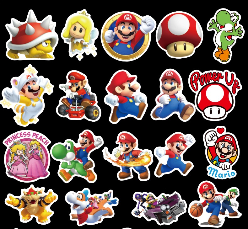 Sticker 100 miếng hình dán Mario - hàng nhập khẩu