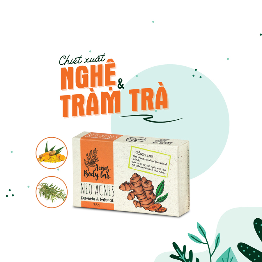 Xà bông thiên nhiên giảm mụn thâm vùng lưng NeoAcnes 75g