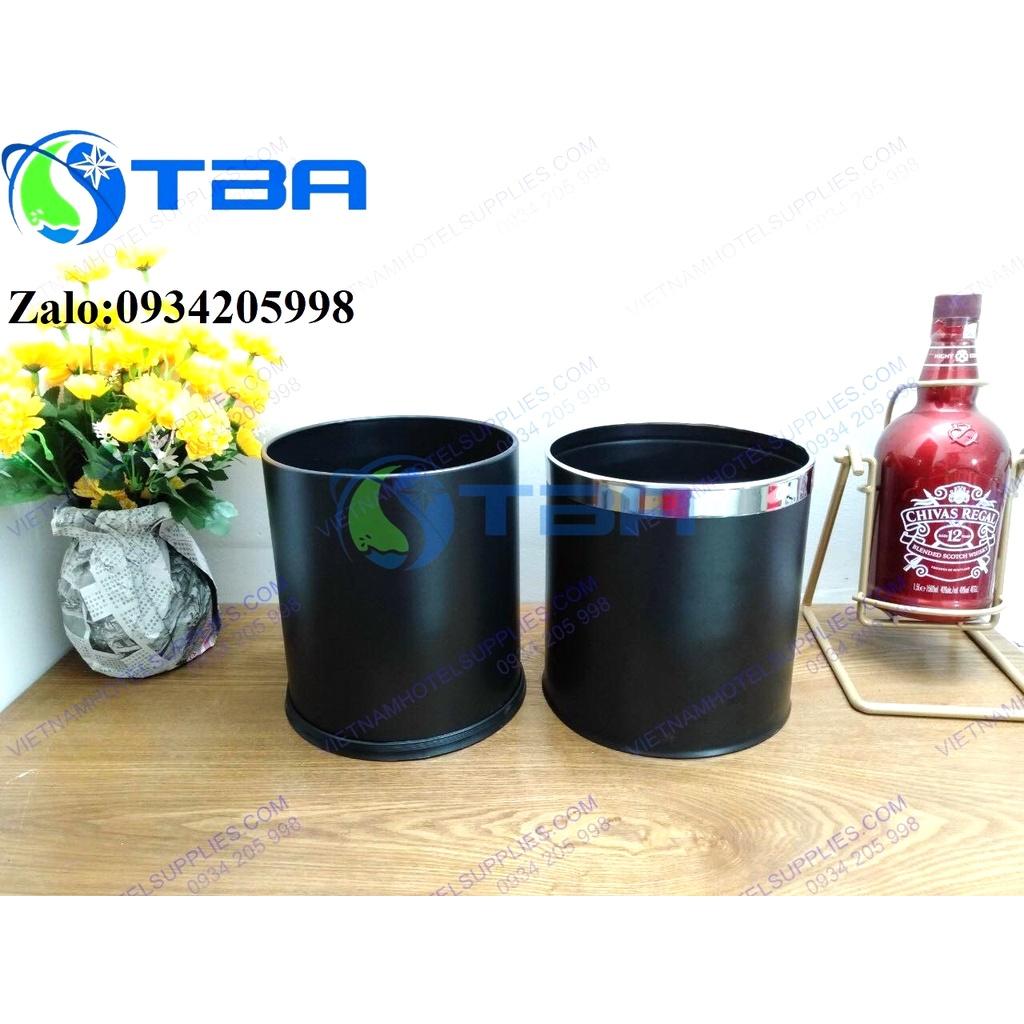 Thùng rác 2 lớp đặt phòng màu đen cao cấp