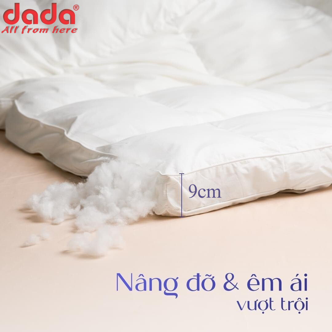 Nệm topper khách sạn cao cấp DaDa - Tấm làm mềm nệm dày 9cm - Xuất khẩu EU