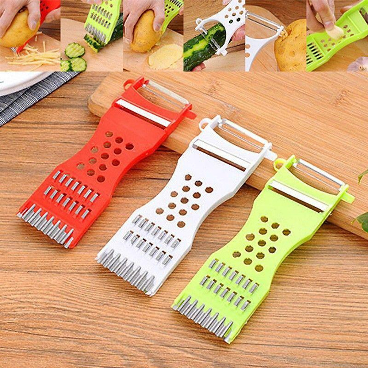 Dụng Cụ Bào, Gọt Hoa Quả Cầm Tay Đa Năng 3 In 1
