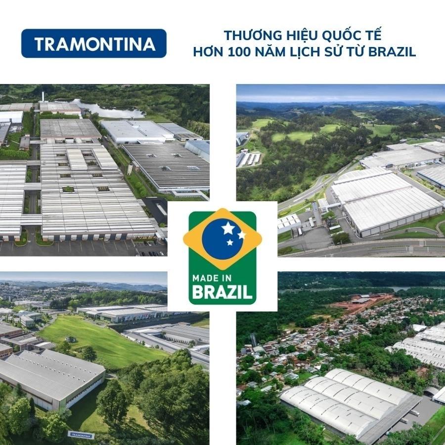 Bộ Dao Nhà Bếp Tramontina PLENUS 6 Dao Bếp Kèm Khối Gỗ Thép Không Gỉ Cán Nhựa Đen Nhập Khẩu Chính Hãng Brazil