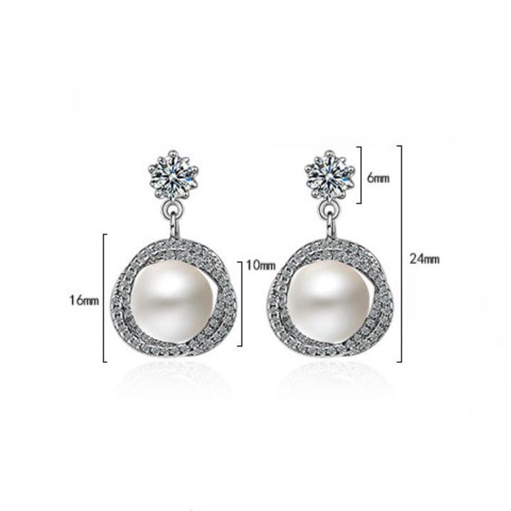 Bông tai ngọc viền đá sang trọng BHBT359
