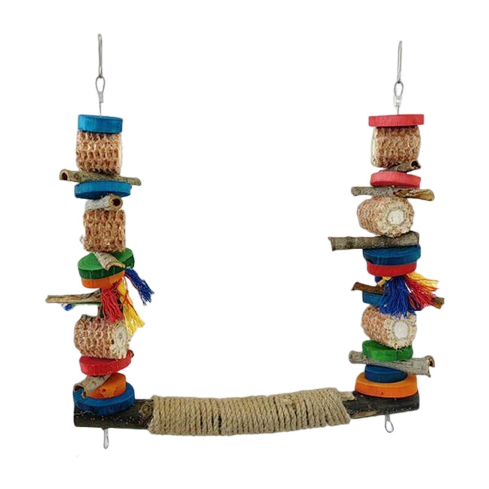Bird Swing Perch, Cage Hanging Toy, Wood Parrot Bird Perch, Cage Swing Wooden Perch