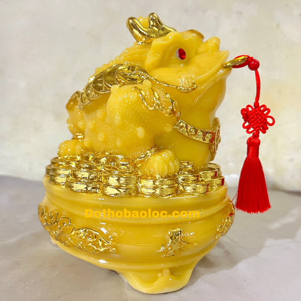 Cóc phong thủy, Thiềm Thừ để trên bàn thờ Thần Tài chiêu tài hút lộc cao 18cm