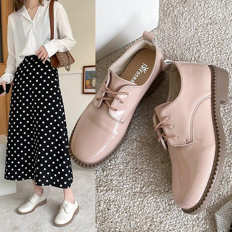 Giày Oxford Mũi Tròn Đế Thấp Thời Trang Thanh Lịch Cho Nữ