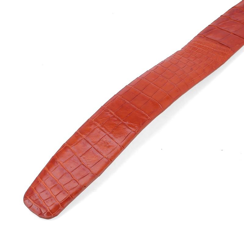 HC4718 - Dây nịt nam da cá sấu Huy Hoàng gai đuôi đầu kim 4P màu vàng bò