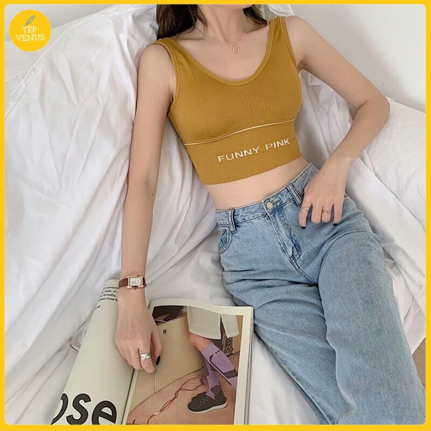 Áo Bra Gym Yoga Bra Thể Thao Dáng Croptop Khoét Hở Lưng Cotton Tăm Tep-BraAlax TEP FASHION BRA-ALEX02