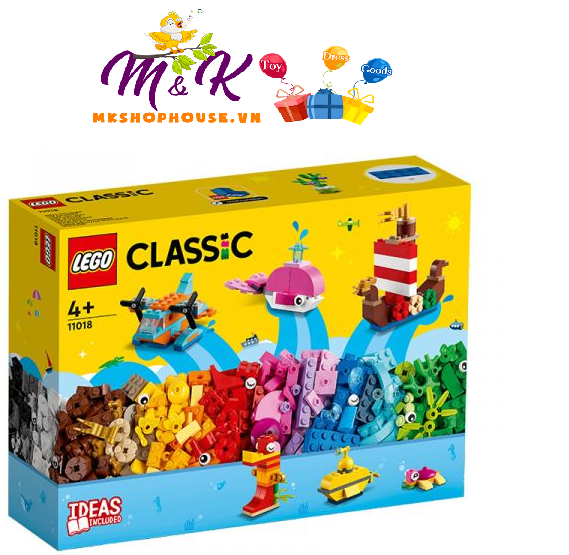 Đồ Chơi LEGO Hộp Gạch Classic Chủ Đề Đại Dương Sáng Tạo 11018 (333 chi tiết)