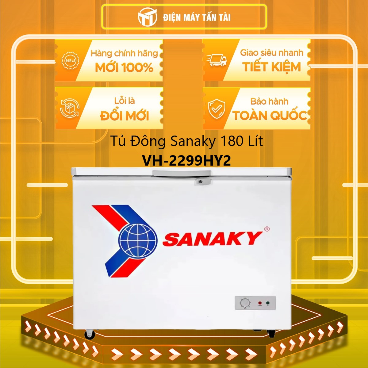 Tủ Đông Sanaky 220 Lít Vh - 2299Hy2 Đồng R134A - Hàng Chính Hãng