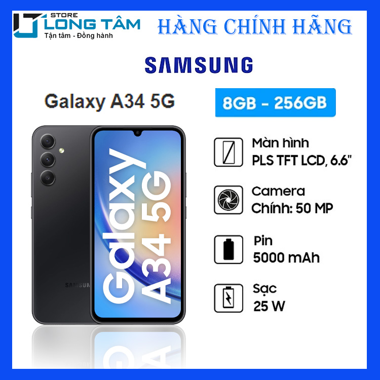 Điện thoại di động Samsung A34 (8G/256G) - Hàng Chính Hãng - Đã kích hoạt BH điện tử