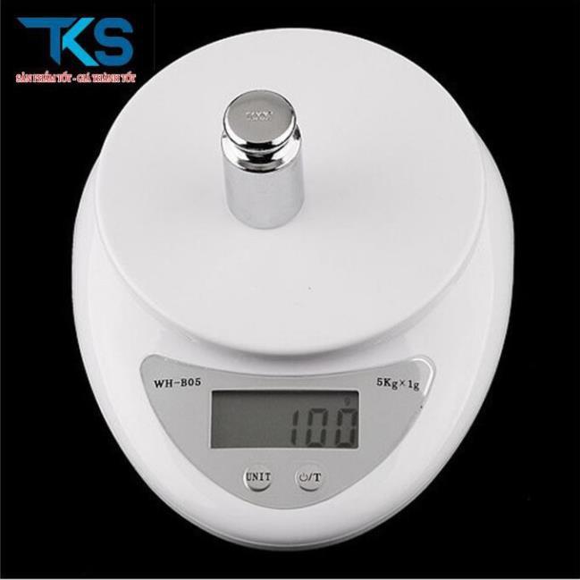 Cân tiểu ly tối đa 5kg, chạy bằng pin, Cân điện tử thực phẩm cho nhà bếp Electronic kitchen