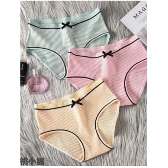 Set 4 Quần Lót Gân Tăm Đính Nơ Siêu Yêu - CHILLHOUSE