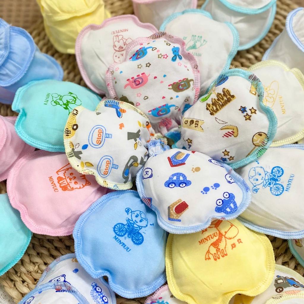 Set Bao tay bao chân cotton cho bé sơ sinh nhiều mẫu - Hiệu Mintuu