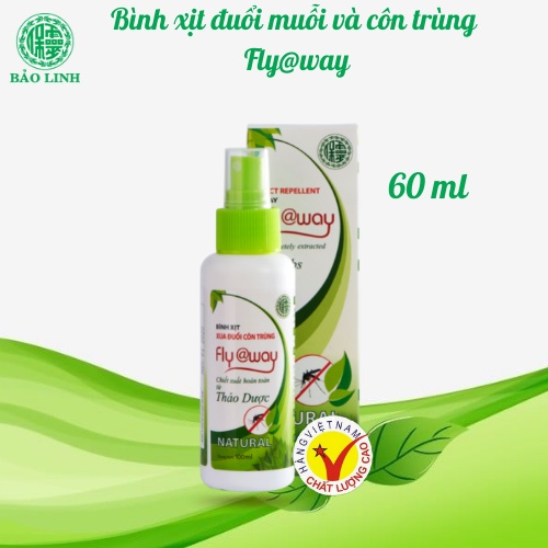 [Combo 2 Chai 60ml] Xịt Đuổi Muỗi Và Côn Trùng Flyaway Bảo Linh, 100% Thảo Dược Từ Thiên Nhiên, An Toàn Cho Bé và Cả Gia Đình